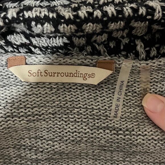Soft Surroundings Circle Open Front Cardigan Sweater size Medium - Picture 6 of 7